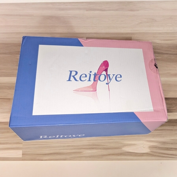 Reitoye Women's Slide Wedge Denim Close Pointed Toe Heels Sandals, 9 - Picture 11 of 16